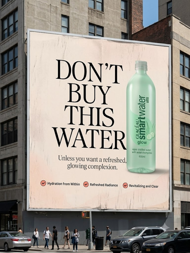 'Don't buy this water' billboard creative
