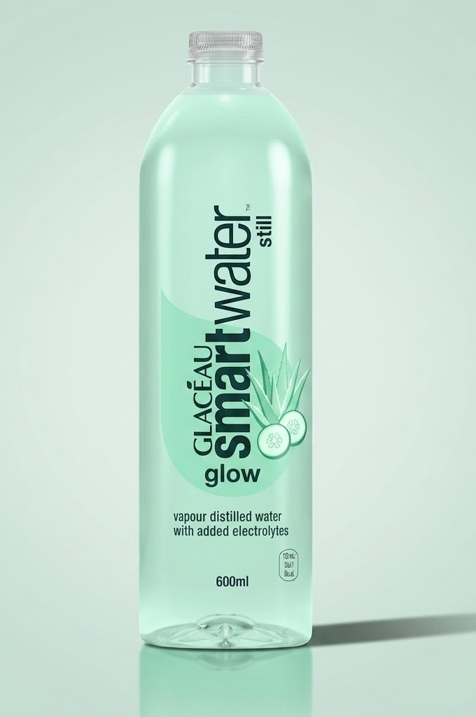 Smartwater Glow concept bottle mockup