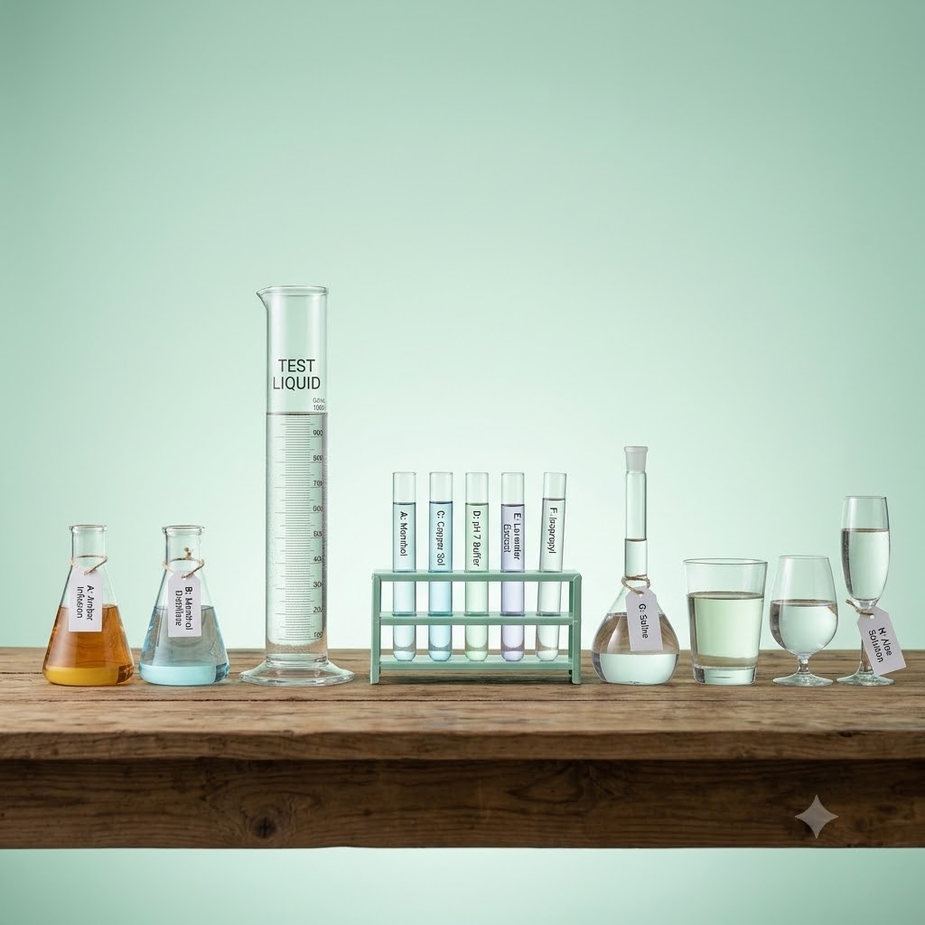 Lab bench test liquid variants, Smartwater Glow